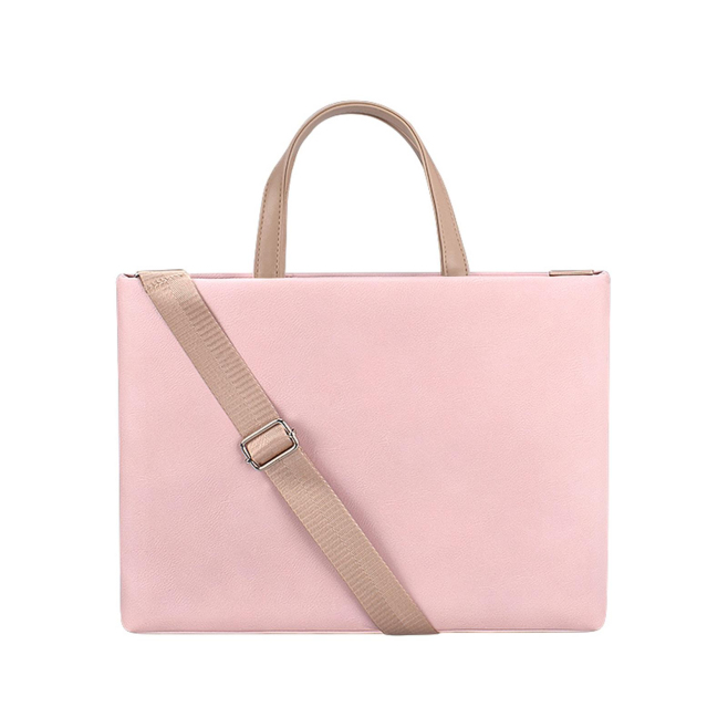 Sacoche Ordinateur Portable 13.3 Pouces Rose Avec Bandoulière Amovible Design Léger et Élégant En PU - www.yonis-shop.com