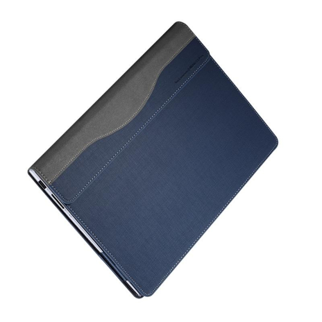 Sacoche Ordinateur Portable Anti-Chute Protection Optimale Design Élégant En Cuir PU Bleu Profond - www.yonis-shop.com
