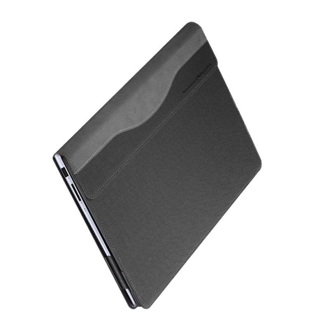 Sacoche Ordinateur Portable Anti-Chute en Cuir PU Gris Élégant avec Dissipation Thermique et Design Magnétique - www.yonis-sh...