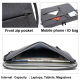 Sacoche Ordinateur Portable Polyester Imperméable Antichoc 13.3 Pouces Gris Clair Avec Poche Zippée et Doublure Douce - www.y...