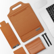 Sacoche Ordinateur Portable Multifonction 15 Pouces Cuir PU Rouge Avec Support Intégré Et Poches Cachées