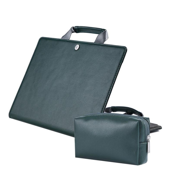 Sacoche Ordinateur Portable Verte Élégante Protection 360 Anti-Rayures Ultra-Fine Résistante à l'Eau Avec Poignée Confortable...