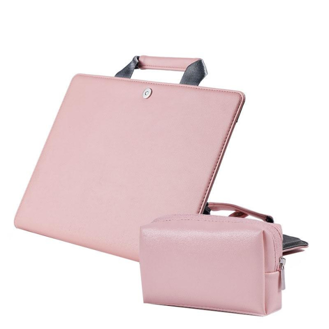Sacoche Ordinateur Portable Rose Protection 360° Ultra-Fine Cuir Imperméable Anti-Rayures Avec Poignée Confortable - www.yoni...