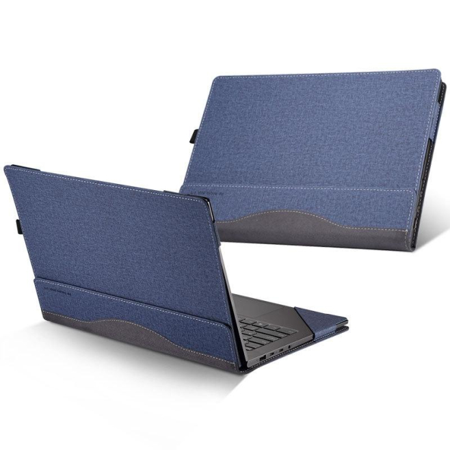 Sacoche Ordinateur Portable En Cuir PU Bleu Pour Protection Et Rangement Confortable Anti-Dérapant Avec Dissipation Thermique...