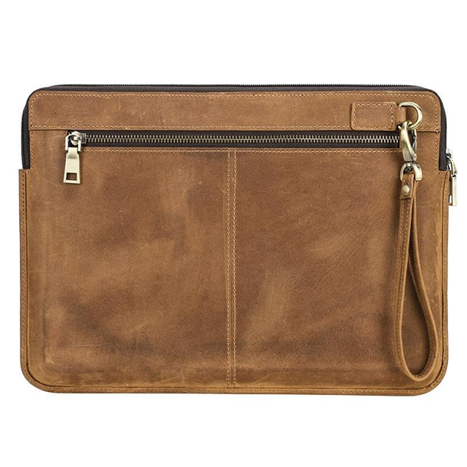 Sacoche Ordinateur Portable En Cuir Véritable Pour Macbook Pro 14 Pouces Avec Sangle Amovible Design Haut De Gamme Résistant ...