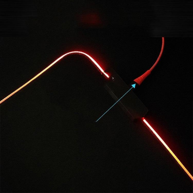 Tapis De Souris RGB Lumineux Antidérapant En Caoutchouc Avec Surface Lisse Et Câble USB 2m - www.yonis-shop.com