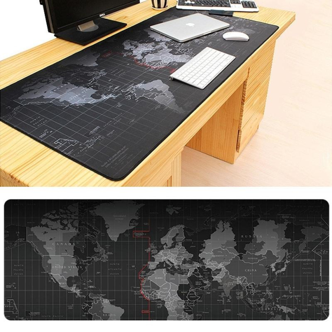 Tapis De Souris Antidérapant Carte Du Monde En Caoutchouc Et Tissu Surface Lisse 70x30cm - www.yonis-shop.com