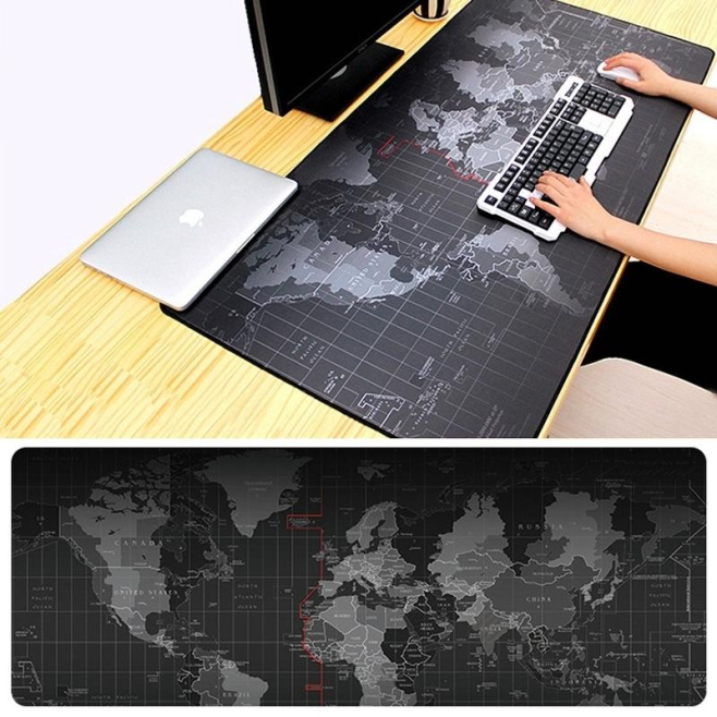 Tapis De Souris Grande Taille Antidérapant Carte Du Monde Surface Lisse Caoutchouc Et Tissu 80x30cm - www.yonis-shop.com