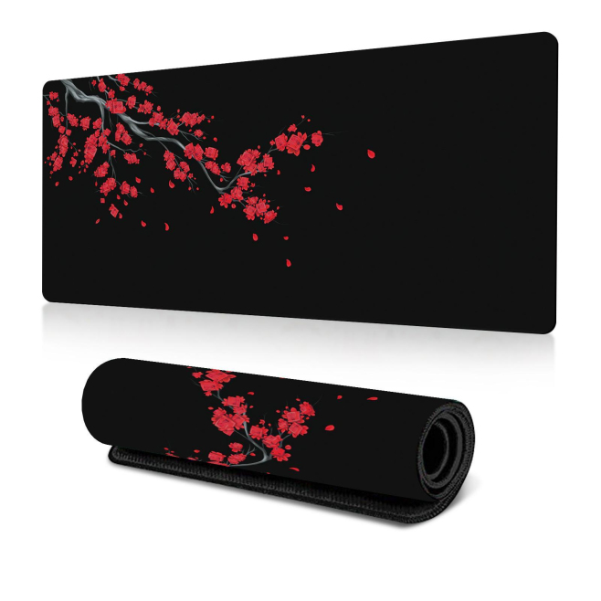 Tapis De Souris Anti-Dérapant En Caoutchouc Avec Motif Fleur De Cerisier Lavable Et Durable Taille 400x900x2mm - www.yonis-sh...