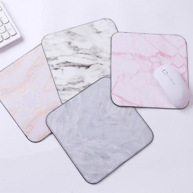 Tapis De Souris Marbré En Cuir PU Antidérapant Pour Bureau Et École Design Élégant 20x20cm - www.yonis-shop.com