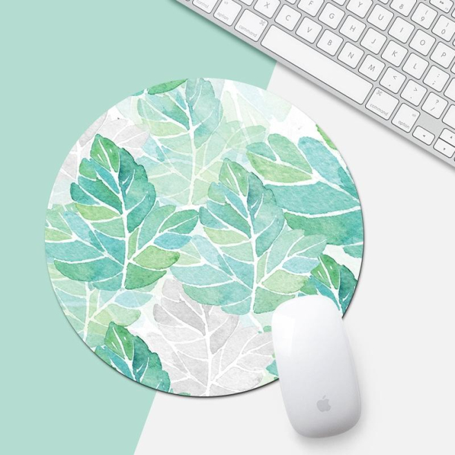 Tapis De Souris Rond Motif Tournesol Vert Antidérapant Durable Et Confortable 22cm - www.yonis-shop.com