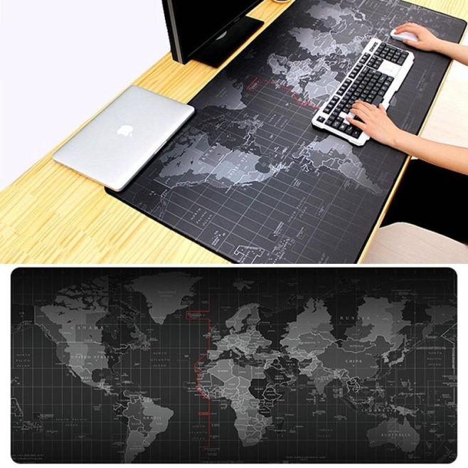 Tapis De Souris XXL Antidérapant Motif Carte Du Monde En Caoutchouc Et Tissu Doux Pour Jeu Taille 90x40cm - www.yonis-shop.com