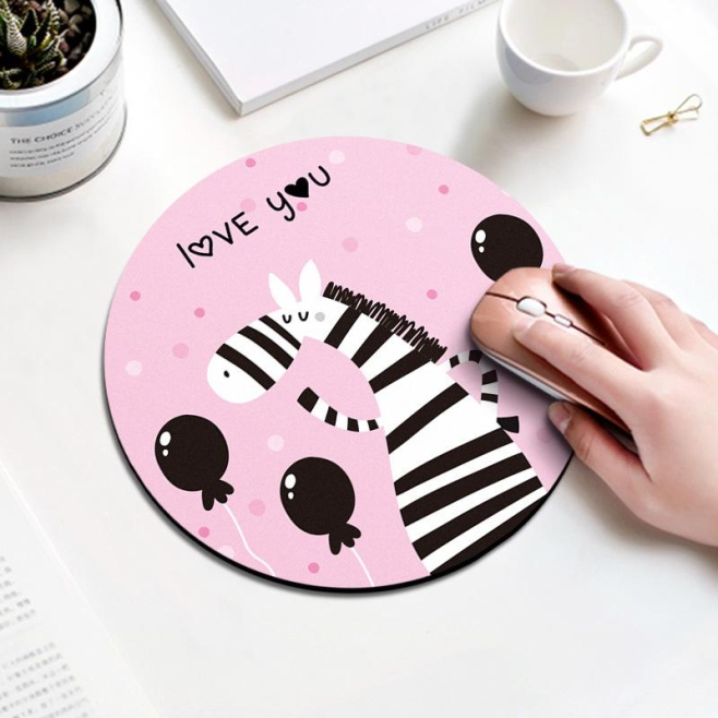 Tapis De Souris Rond Motif Zèbre 22cm Confortable Et Antidérapant Pour Travail Et Jeu - www.yonis-shop.com