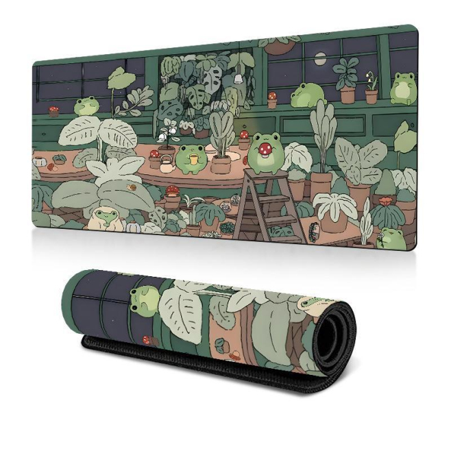 Tapis De Souris Grenouille Adorable Vert Antidérapant Pour Bureau Maison Etudiant Gaming - www.yonis-shop.com