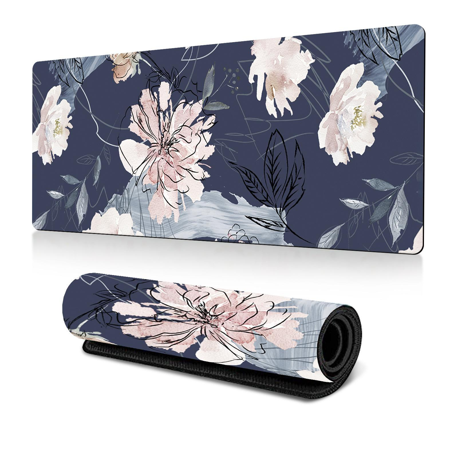 Tapis De Souris XXL Motif Fleurs Et Arbres Pour Bureau Et Gaming 900x