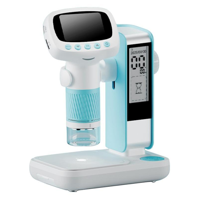 Microscope Digital Portable HD Écran 2 Pouces Idéal Pour Observation Peau Fruits Gemmes Plantes Avec Enregistrement Vidéo et ...