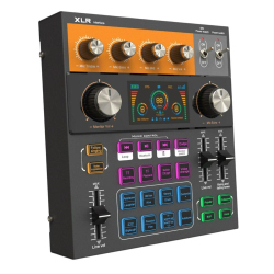 Console De Mixage Audio Pour Streaming Et Chant Bluetooth 24 Bits XLR Enregistrement TF Batterie 2900 mAh