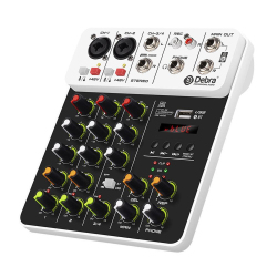Table De Mixage Audio 4 Canaux Pour Live Streaming Bluetooth 5.0 Réverbération Alimentation Fantôme 48 V