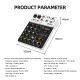 Table De Mixage Audio 4 Canaux Pour Live Streaming Bluetooth 5.0 Réverbération Alimentation Fantôme 48 V - www.yonis-shop.com