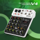 Table De Mixage Audio 4 Canaux Pour Live Streaming Bluetooth 5.0 Réverbération Alimentation Fantôme 48 V - www.yonis-shop.com
