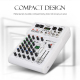 DEBRA PRMX-6 4-Channels Audio Mixer DSP Reverb for Live Recording(EU Plug)
