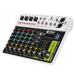 Table De Mixage Audio 8 Canaux Pour Enregistrement Live Avec Bluetooth 5.0 Alimentation Fantôme 48 V Et Réverbération