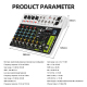 Table De Mixage Audio 8 Canaux Pour Enregistrement Live Avec Bluetooth 5.0 Alimentation Fantôme 48 V Et Réverbération - www.y...