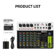 Table De Mixage Audio 8 Canaux Pour Enregistrement Live Avec Bluetooth 5.0 Alimentation Fantôme 48 V Et Réverbération - www.y...