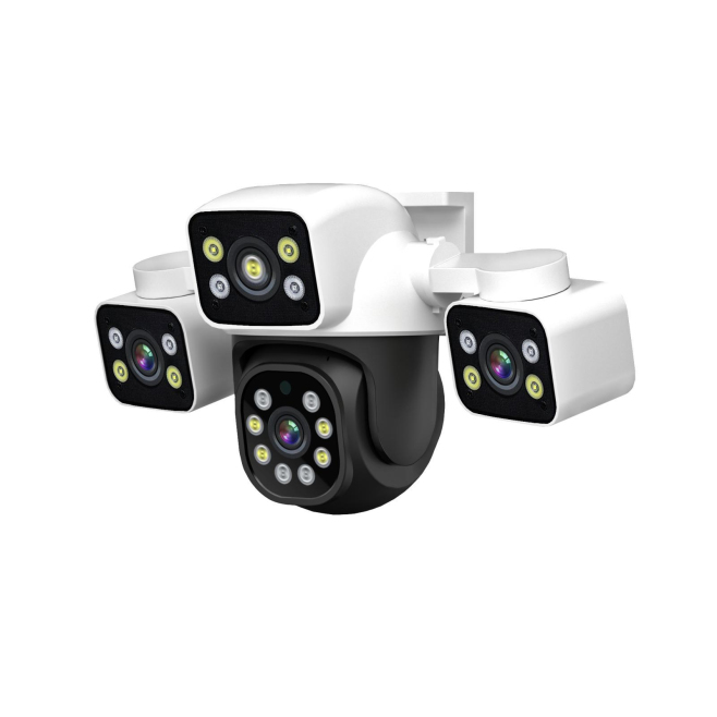 Caméra De Surveillance Extérieure WiFi PTZ À Trois Objectifs 3 x 4MP IP66 Avec Détection Humaine - www.yonis-shop.com