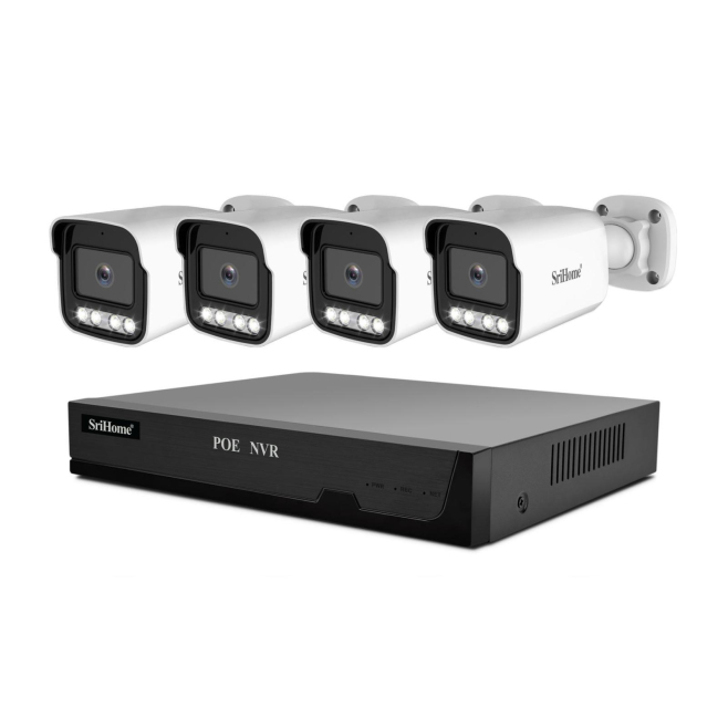 Kit De Vidéosurveillance PoE 4 Caméras 5MP Vision Nocturne Couleur Audio Bidirectionnel IP66 - www.yonis-shop.com