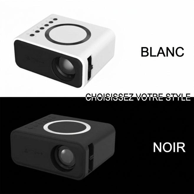 Mini Vidéoprojecteur Portable LED 16 À 100 Pouces Haut Parleur Intégré Prise Casque USB Blanc - www.yonis-shop.com