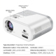 Vidéoprojecteur Portable Android 720P WiFi Double Bande Bluetooth 5.0 Projection 20 À 200 Pouces - www.yonis-shop.com