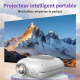 Vidéoprojecteur Intelligent Android 11 720P WiFi Double Bande Bluetooth 5.1 100 ANSI Lumens - www.yonis-shop.com