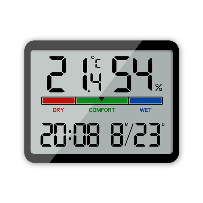 Réveil Numérique Magnétique Avec Thermomètre Hygromètre Écran LCD Large Et Indicateur De Confort - www.yonis-shop.com