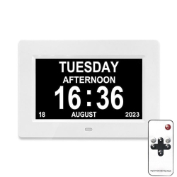 Horloge Calendrier Numérique 7 Pouces Pour Seniors Avec Rappels Médicaments 5 Alarmes Et Lecture USB