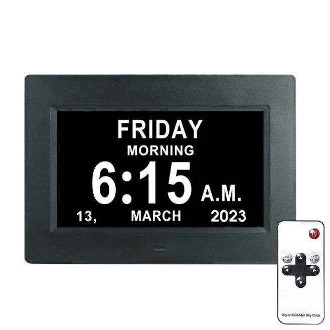 Horloge Calendrier Numérique 7 Pouces Pour Seniors Avec 3 Rappels Médicaments 5 Alarmes Et Écran Photo Vidéo - www.yonis-shop...