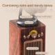Enceinte Bluetooth Rétro 8W Avec Platine Vinyle Rotative Bras Phonographe Et Batterie 1800mAh Marron - www.yonis-shop.com