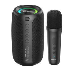 Enceinte Bluetooth Portable Extérieur 8W Avec Microphone RGB Bluetooth 5.4 Autonomie 4 À 5 Heures Noir
