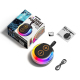 Enceinte Bluetooth Portable Donut Blanche 5W Avec Lumières Colorées Batterie 1200mAh Et Dragonne - www.yonis-shop.com