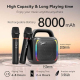Enceinte Bluetooth Portable Karaoké 50W Avec 2 Micros RGB Étanche IPX5 Batterie 8000mAh - www.yonis-shop.com