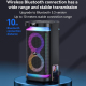 Enceinte Bluetooth Extérieure 40W Avec Micro Karaoke Et 7 Modes Lumineux Noire - www.yonis-shop.com