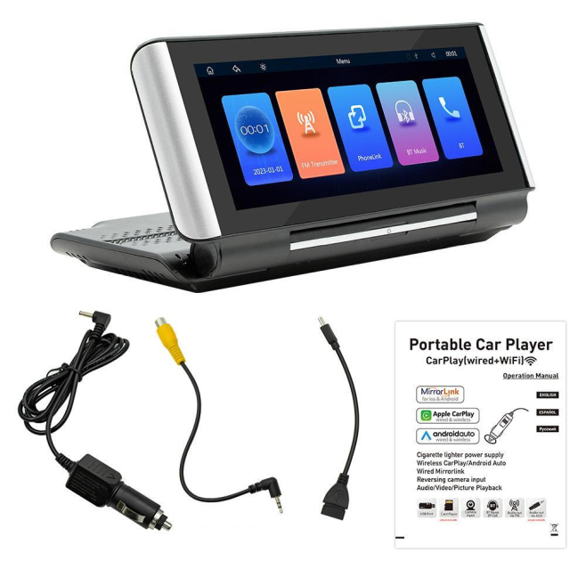 Autoradio MP5 Portable 6,86 Pouces Pliable CarPlay Android Auto Sans Fil MirrorLink Bluetooth 5.0 - www.yonis-shop.com