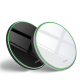 Chargeur Sans Fil Qi 15W Rond En Aluminium Blanc Miroir Format Ultra Fin 100 mm - www.yonis-shop.com