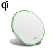 Chargeur Sans Fil Qi 15W Rond En Aluminium Blanc Miroir Format Ultra Fin 100 mm - www.yonis-shop.com