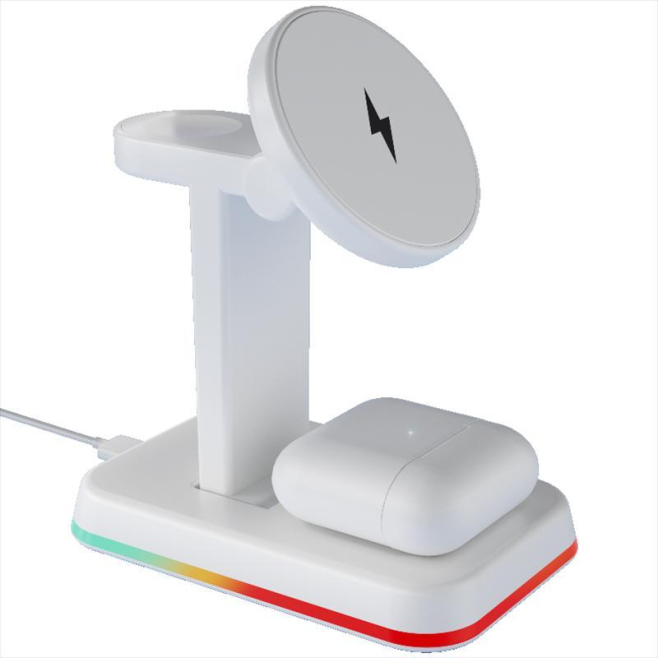Chargeur Sans Fil Magnétique 3 En 1 15W Support Réglable Pour Téléphone Montre Et Écouteurs - www.yonis-shop.com
