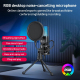Microphone USB De Bureau Pour Streaming Et Enregistrement Double Condensateur Omnidirectionnel RGB Antichoc - www.yonis-shop.com