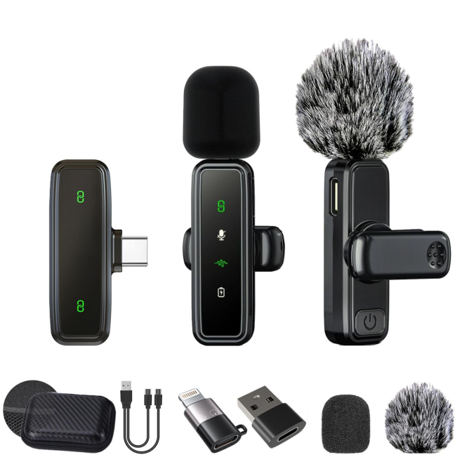 Microphone Cravate Sans Fil Type C Antibruit ENC Omnidirectionnel Portée 20 M Autonomie 5 À 6 Heures - www.yonis-shop.com