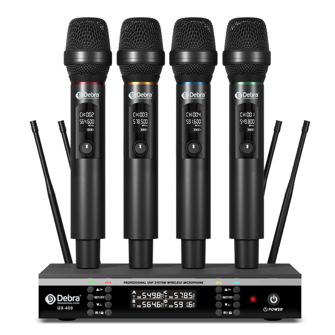 Système Micro Sans Fil UHF 4 Micros Rechargeables Portée 80 Mètres Synchronisation Automatique - www.yonis-shop.com