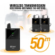Microphone Cravate Sans Fil UHF Pour Interview 2 Récepteurs Portée 50 M Monitoring Audio Caméra Smartphone - www.yonis-shop.com