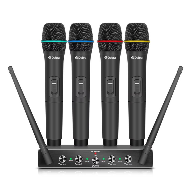 Système De Microphones Sans Fil UHF 4 Canaux Portée 100 Mètres Pour Karaoké Et Conférences - www.yonis-shop.com